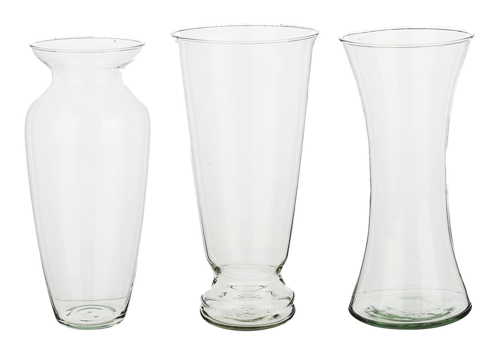 10 Bokay Clear Glass Trio Vases, 12Case