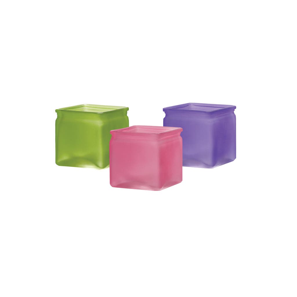 4 Assorted Square Glass Vases, 12-Vase
