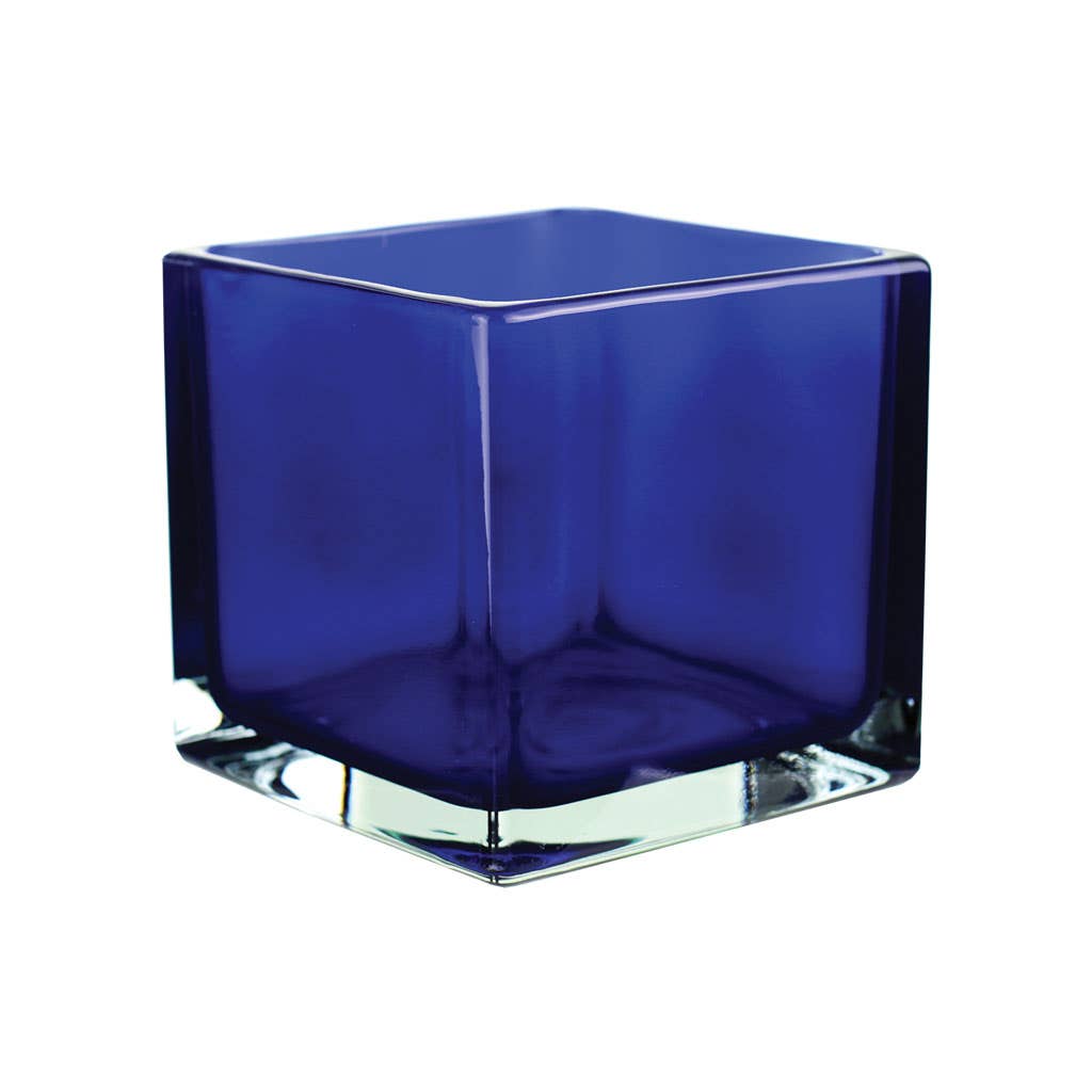 5 Square Cobalt Glass Vase