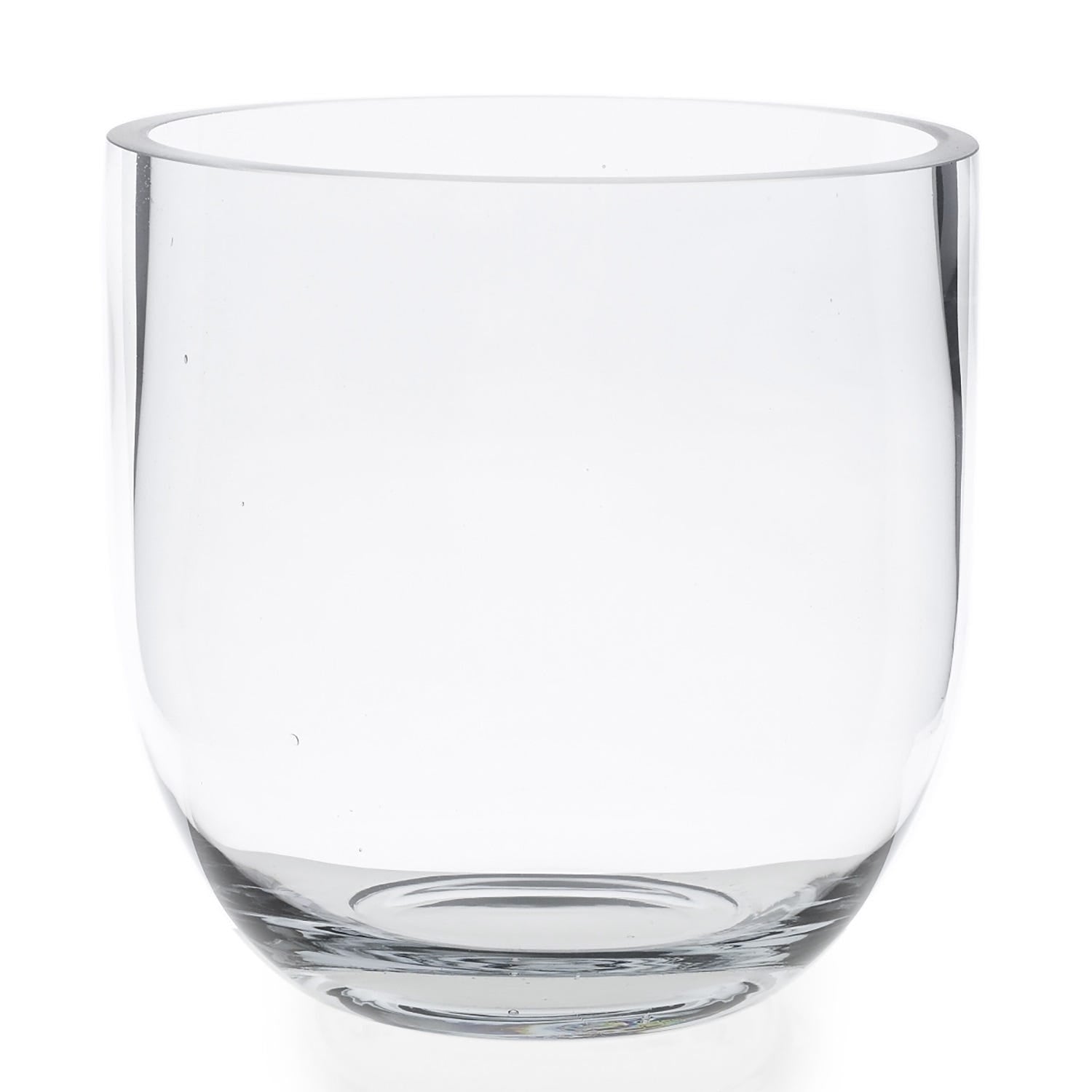 8 Fat Bowl Clear Glass Vase