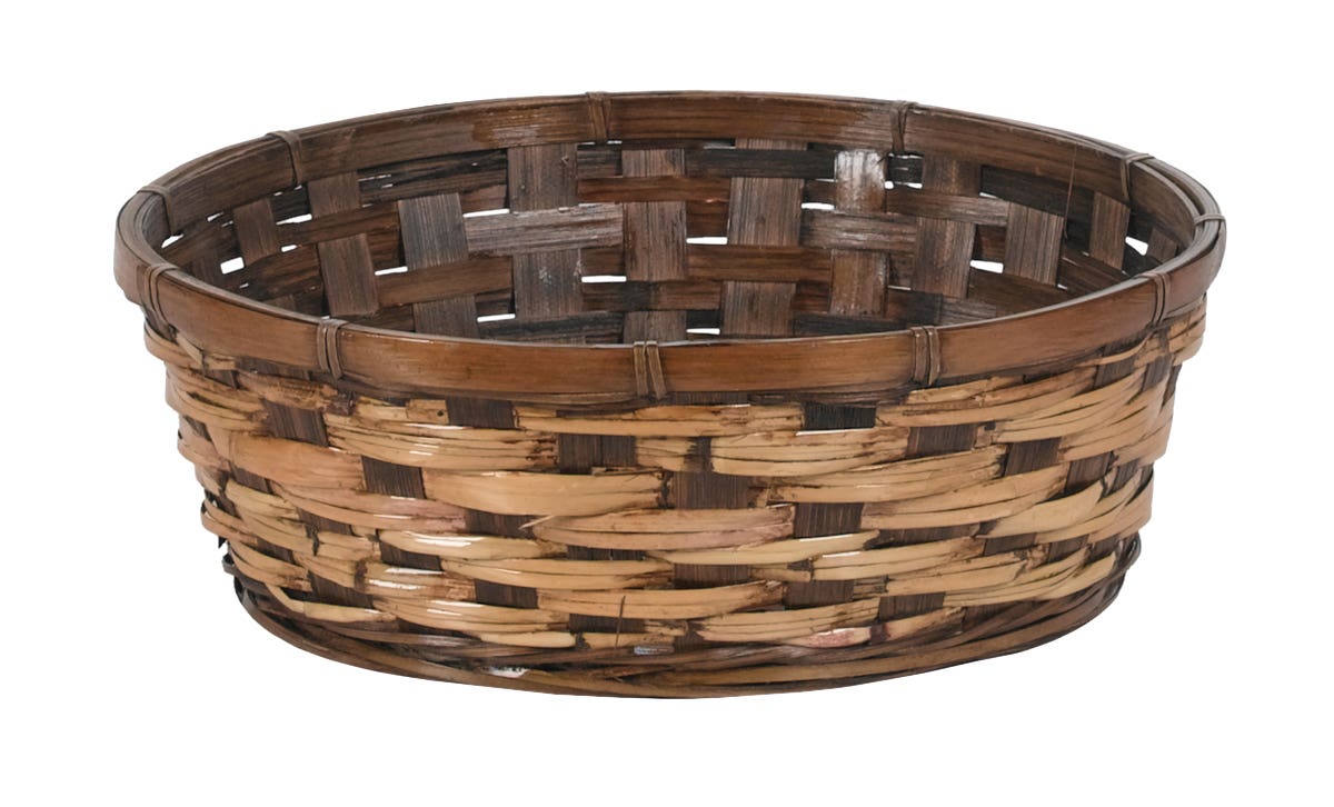 12 Espresso Bamboo and Rattan Basket