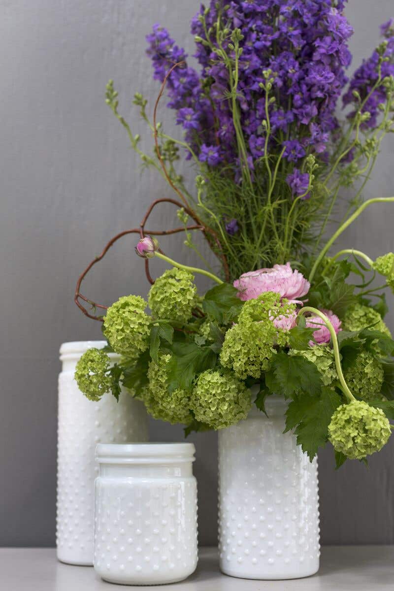 4 x 5 Hobnail White Glass Jar, 24-Case
