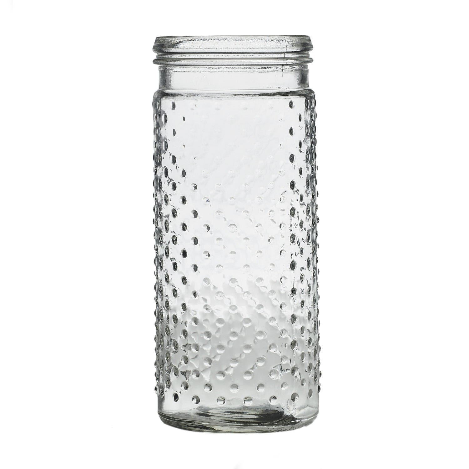 4 x 9.25 Hobnail Clear Glass Jar