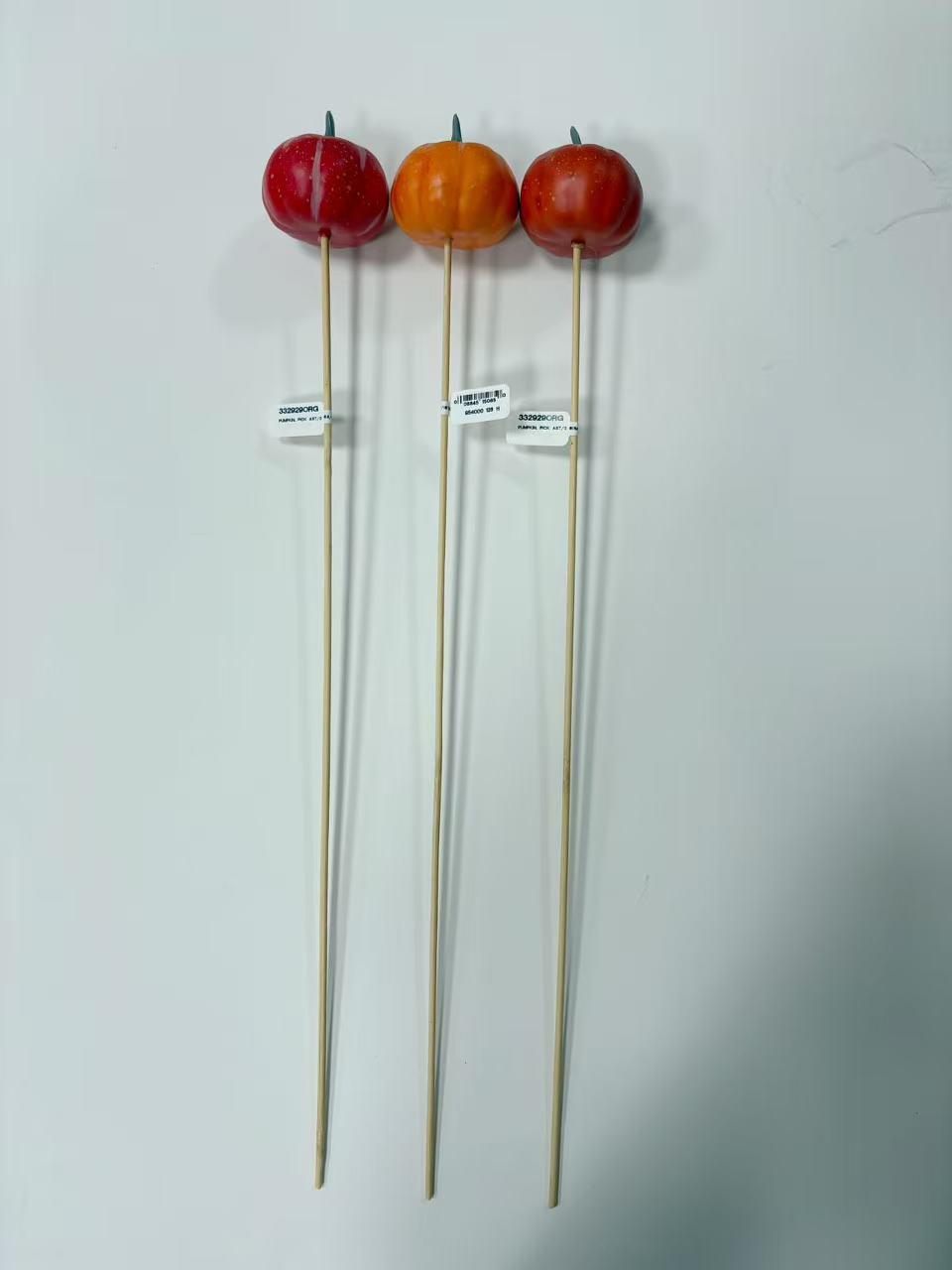 60mm Orange Pumpkin 3 Assorted Picks, 12-Pack