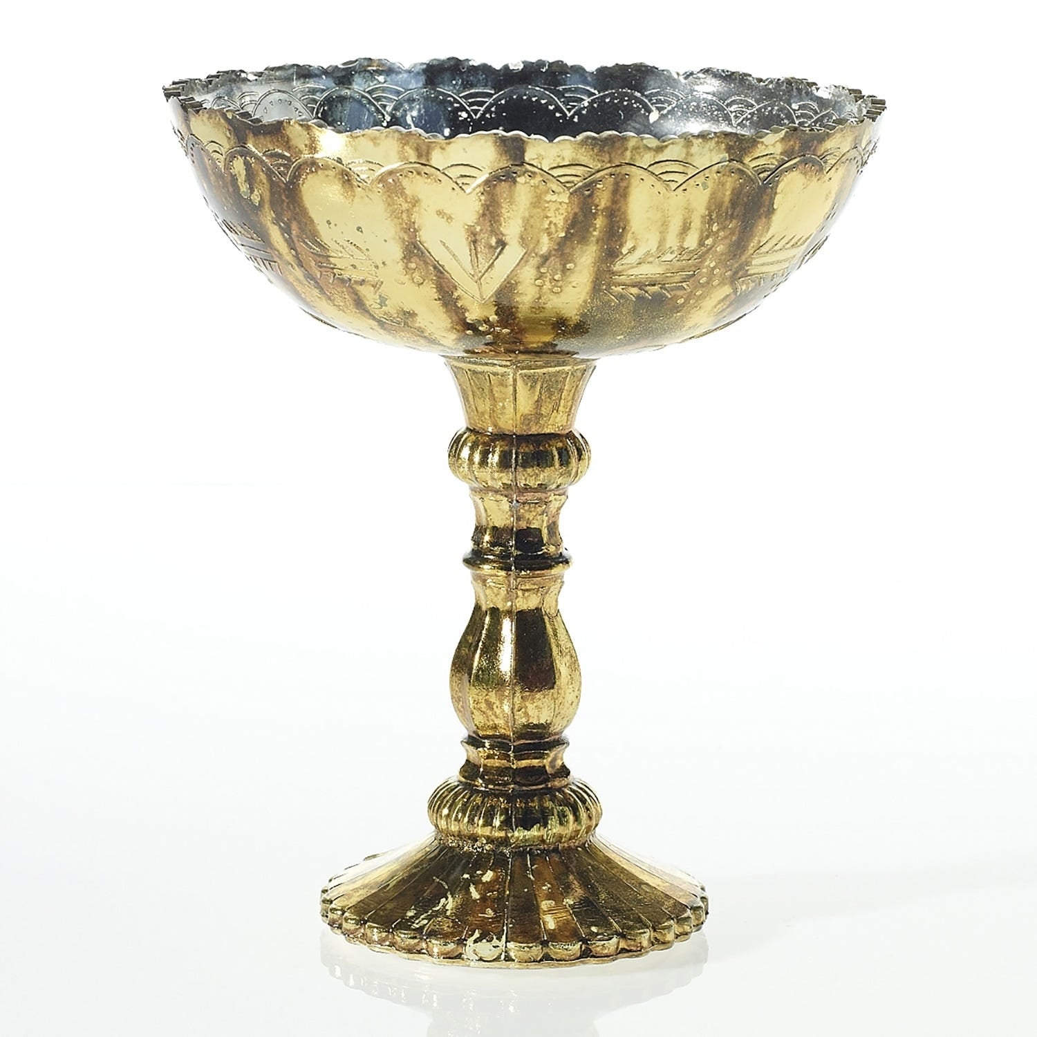 8 x 9.5 Desiray Gold Glass Compote