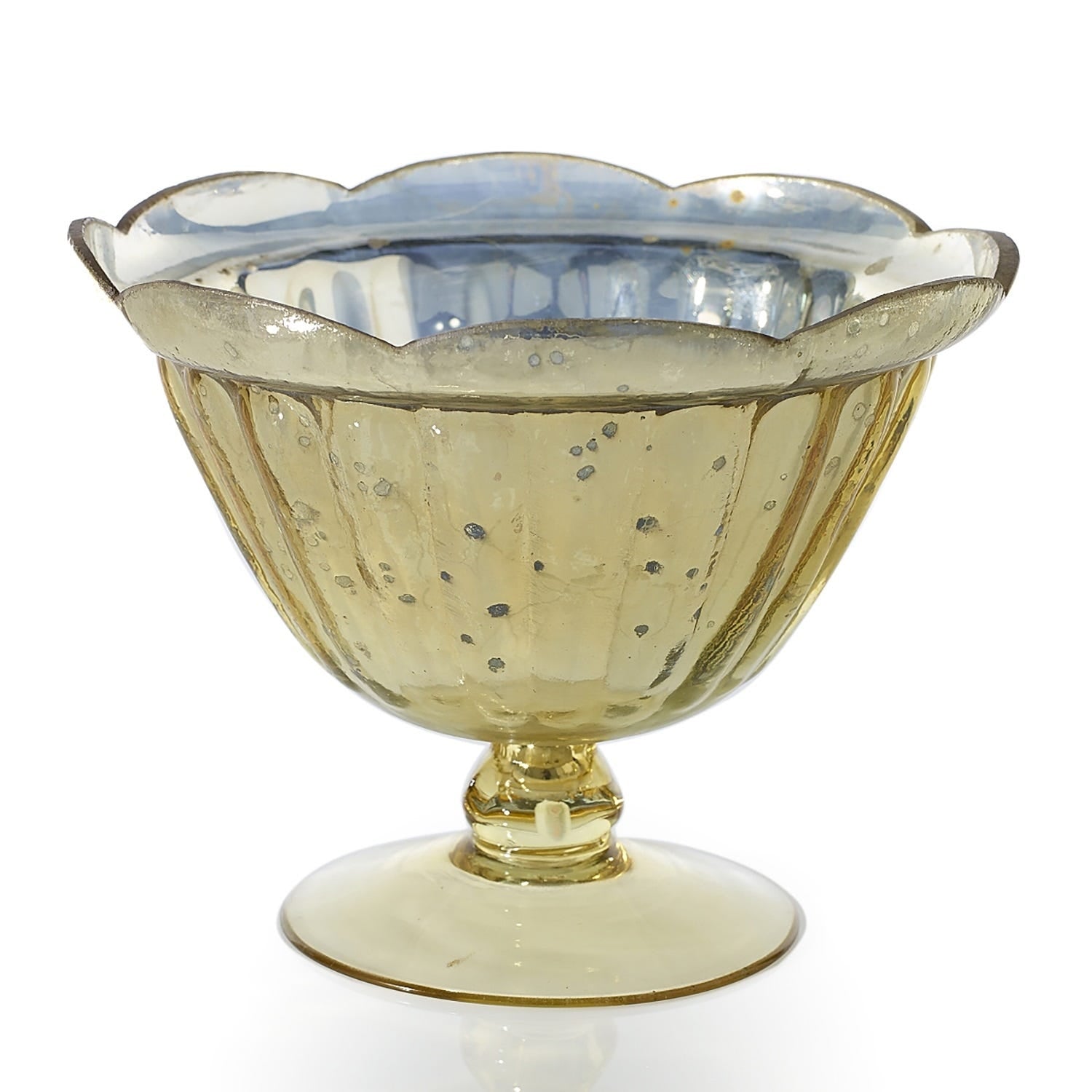8 x 5.75 Carraway Gold Glass Compote