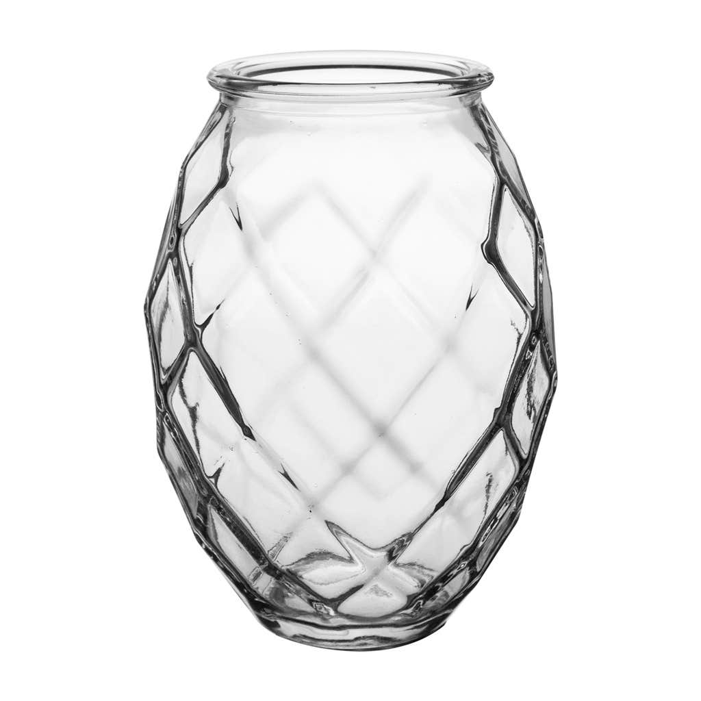 6 Clear Brilliant Cut Vases, 12-Case