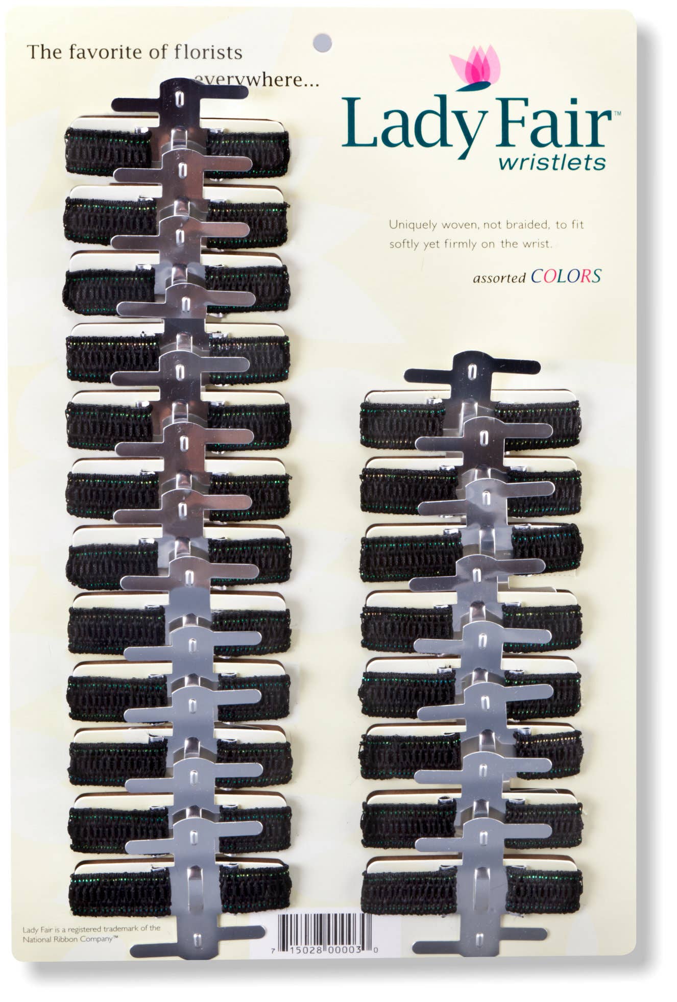Black Elastic Wristlets, 20-Card