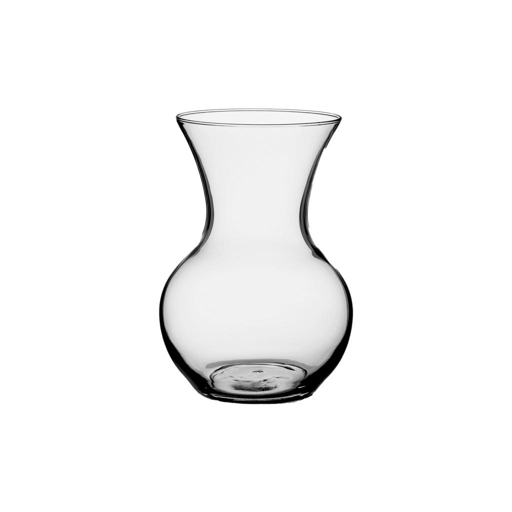 7 Clear Sweetheart Vases, 12-Case