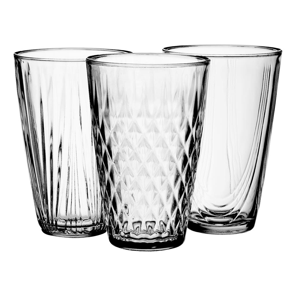 10 Assorted Clear Glass Vases, 6-Case