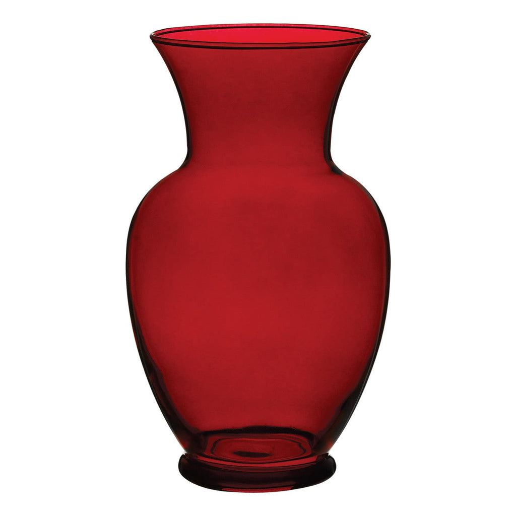 10.625 Clear Ruby Glass Vases, 6-Case