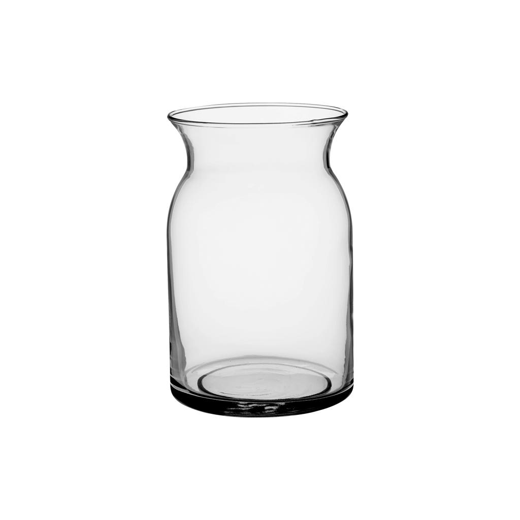 8 Clear Glass Milk Jug Vases, 6-Case