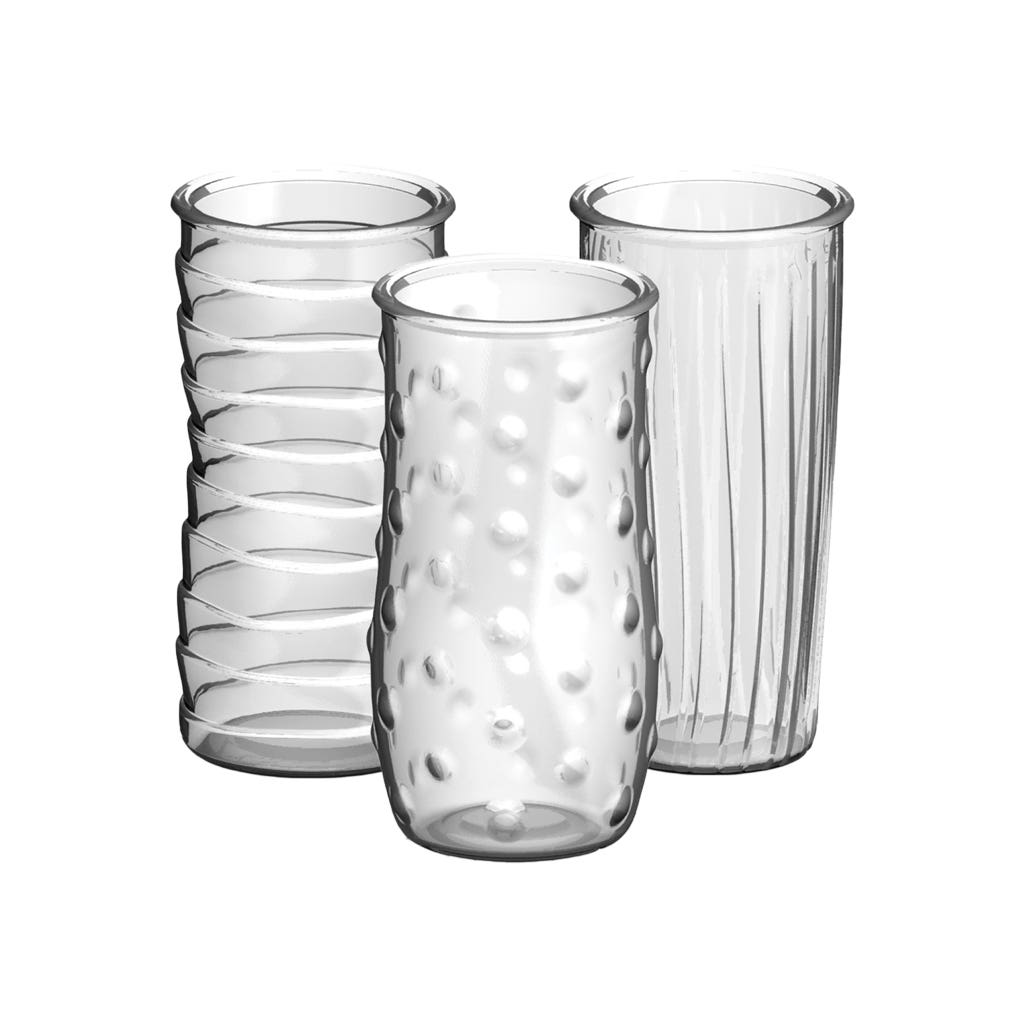 8.5 Assorted Clear Rose Vases, 12-Case