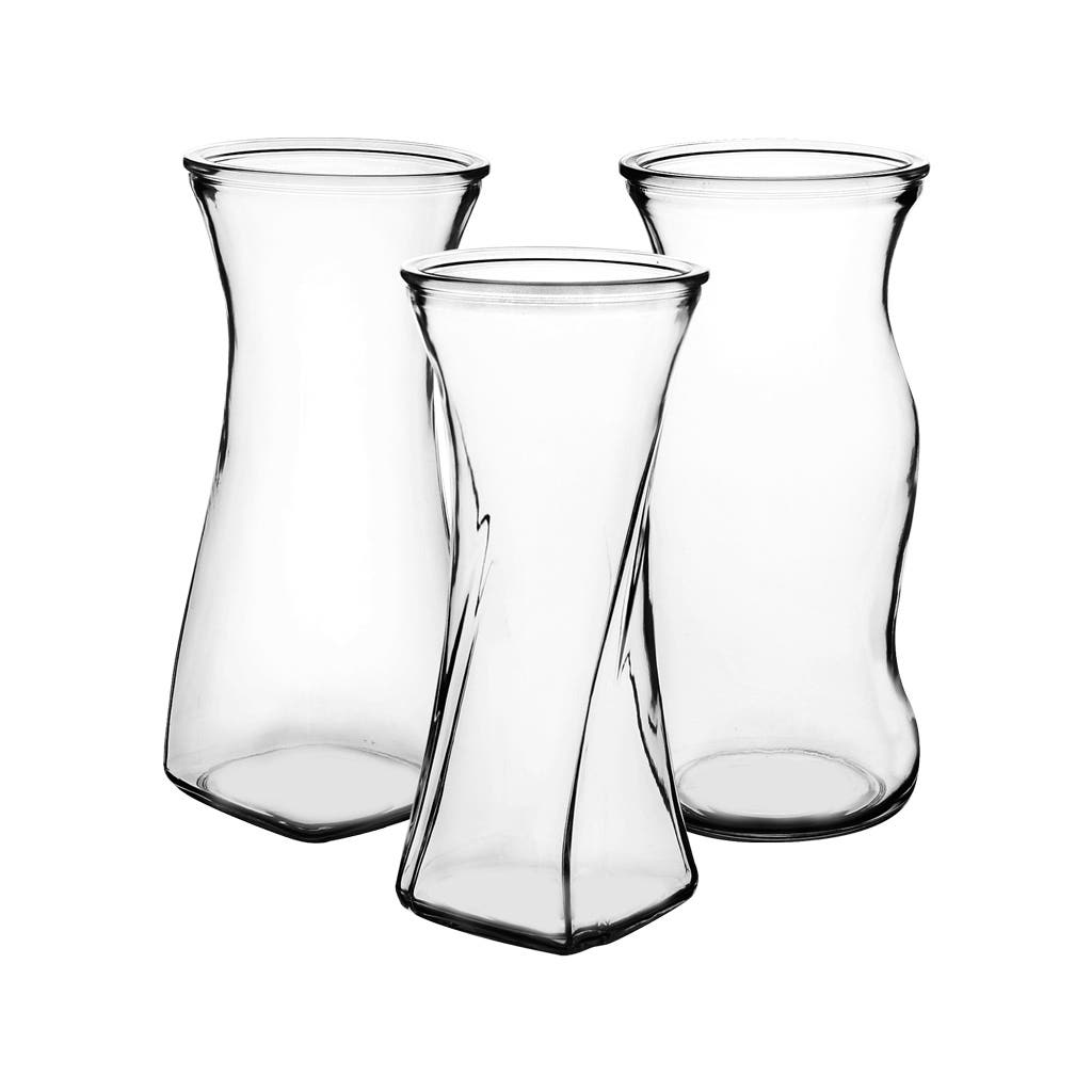 8.5 Assorted Glass Rose Vases, 12-Case