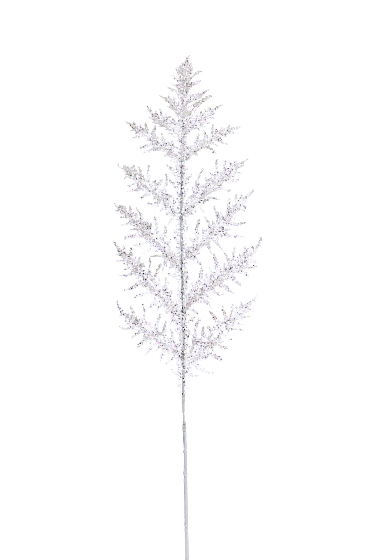29.5" White Glitter Fern