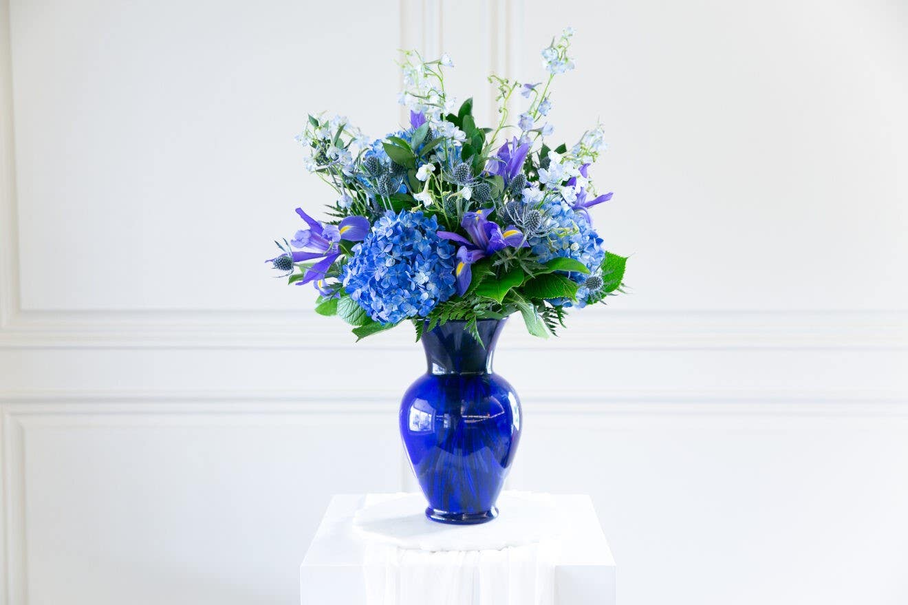 10.625 Cobalt Glass Vases, 6-Case