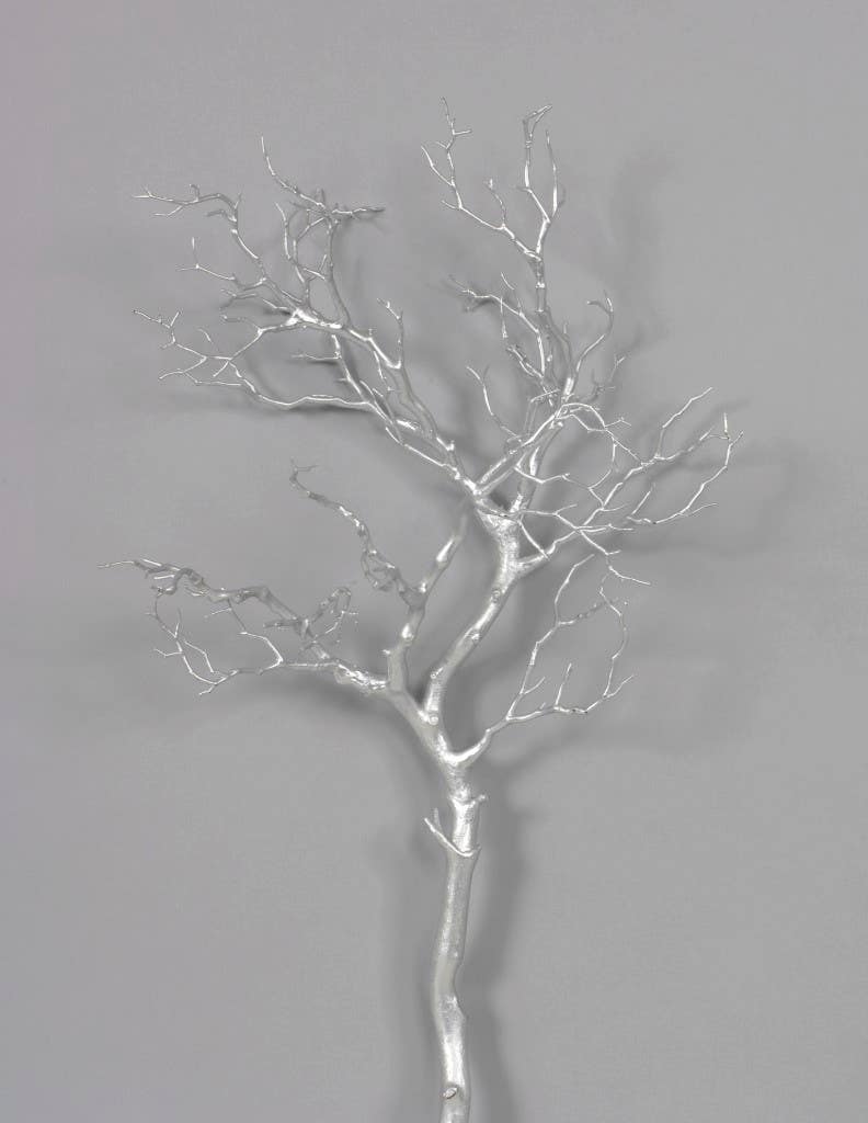 36 Metallic Silver Manzanita Branch