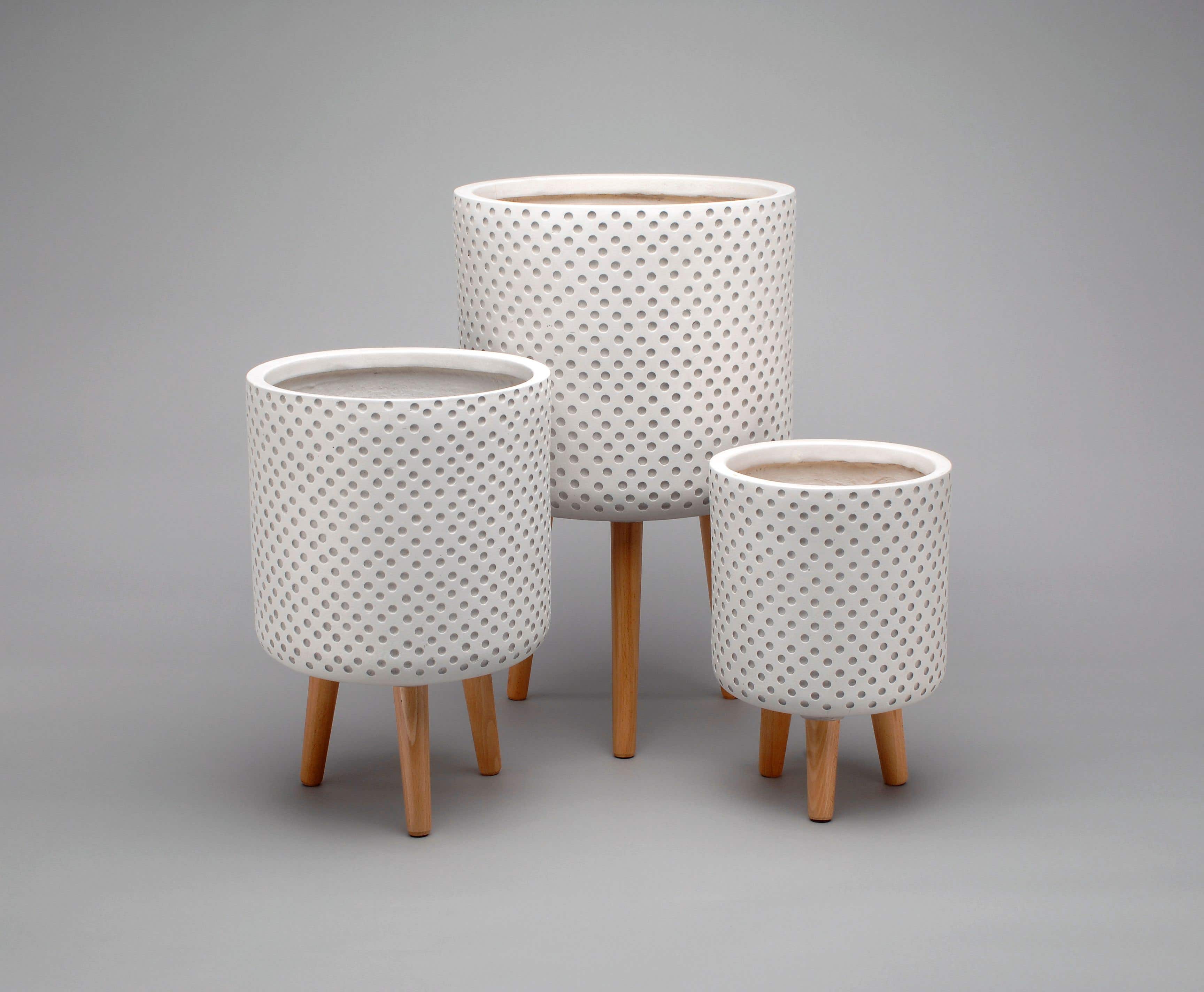 12 x 11.25 x 18 Footed Ceramic Pot
