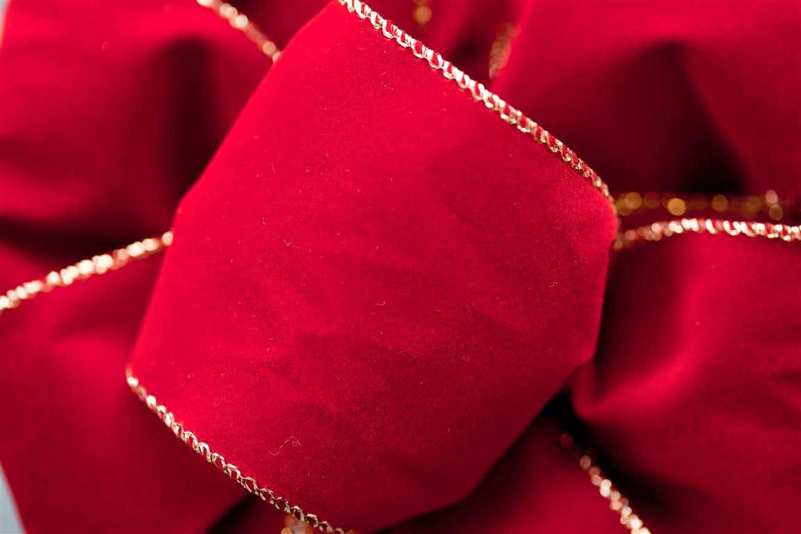 #40 Burgundy Gold Edge Velvet Ribbon