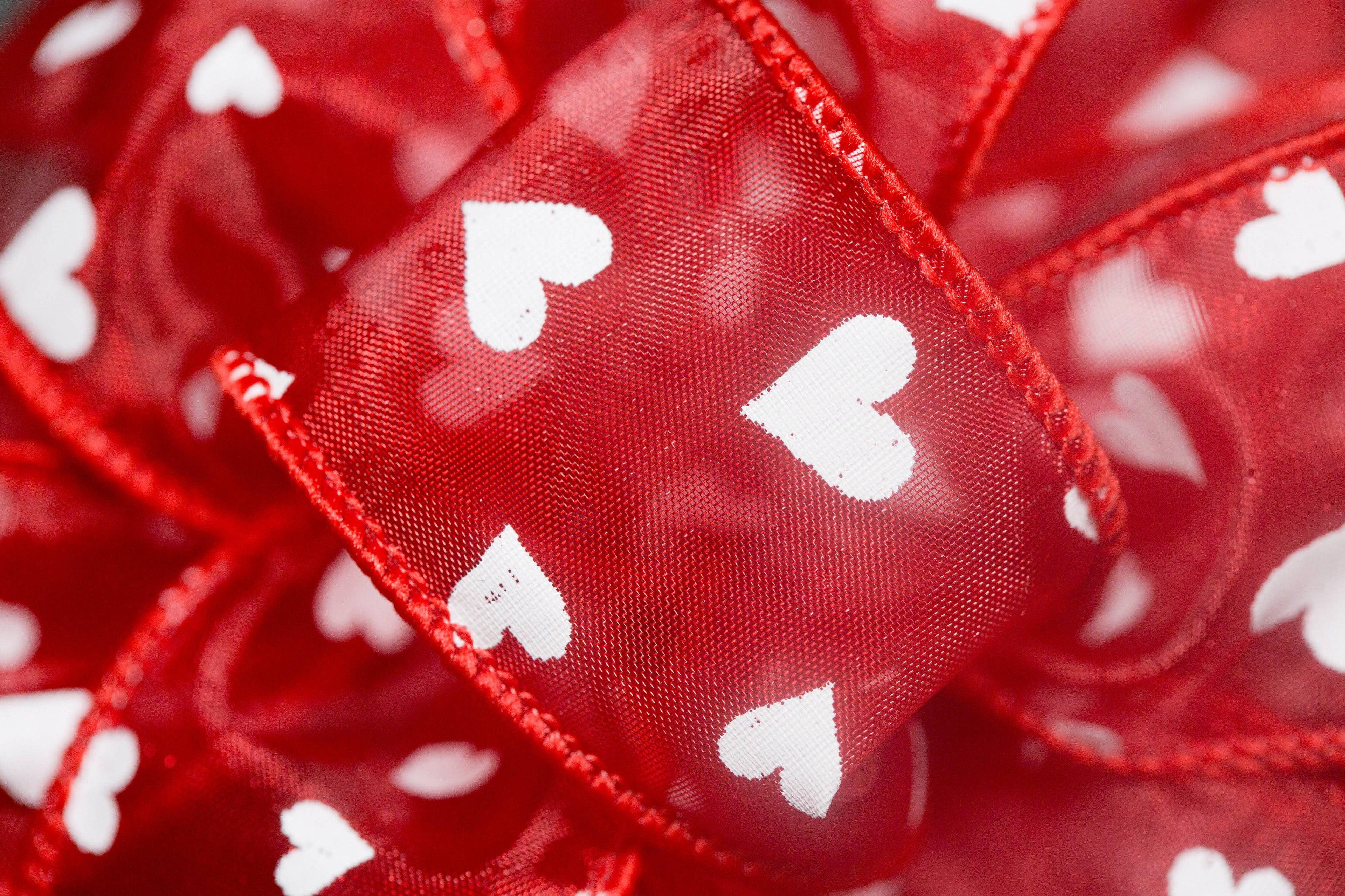 #9 Red Hearts Ribbon, 50-Yards