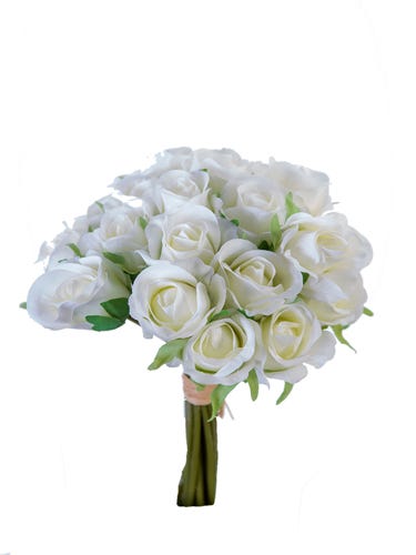 9 White Mini Rose Bundle