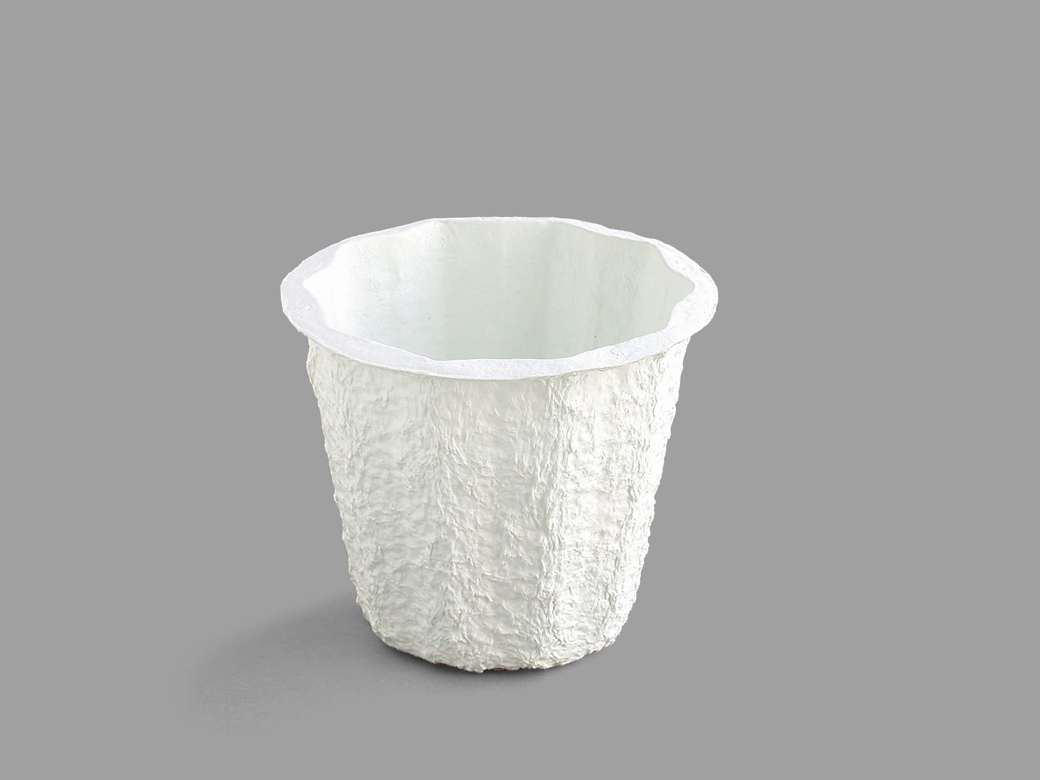 7.25 White Paper Mache Round Bucket