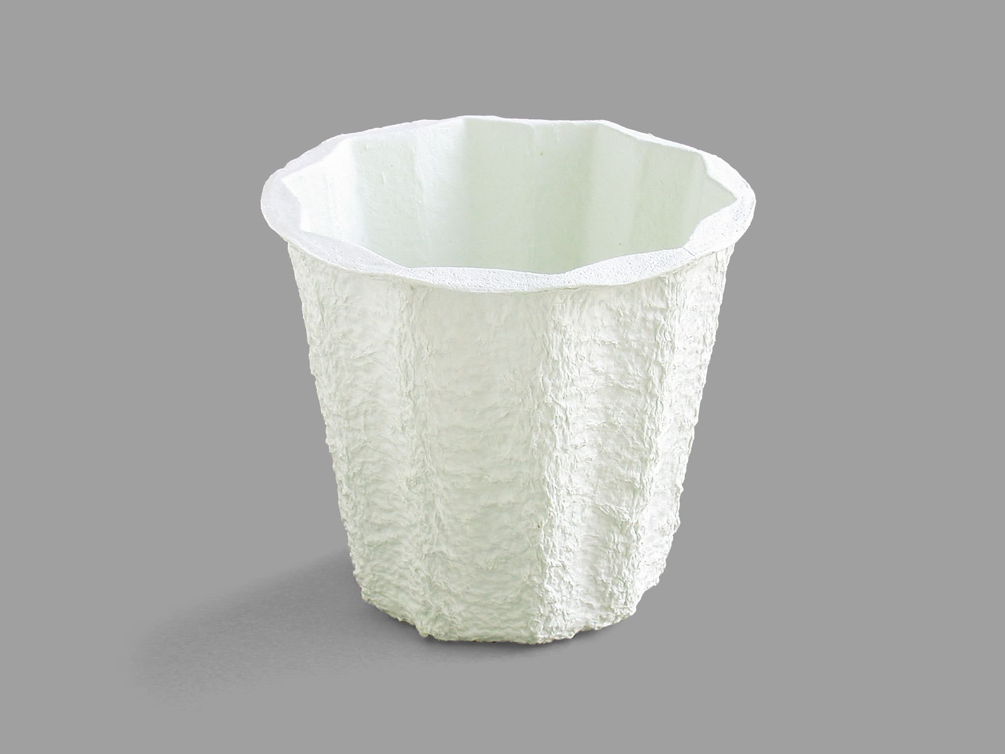 8.375 White Paper Mache Round Bucket