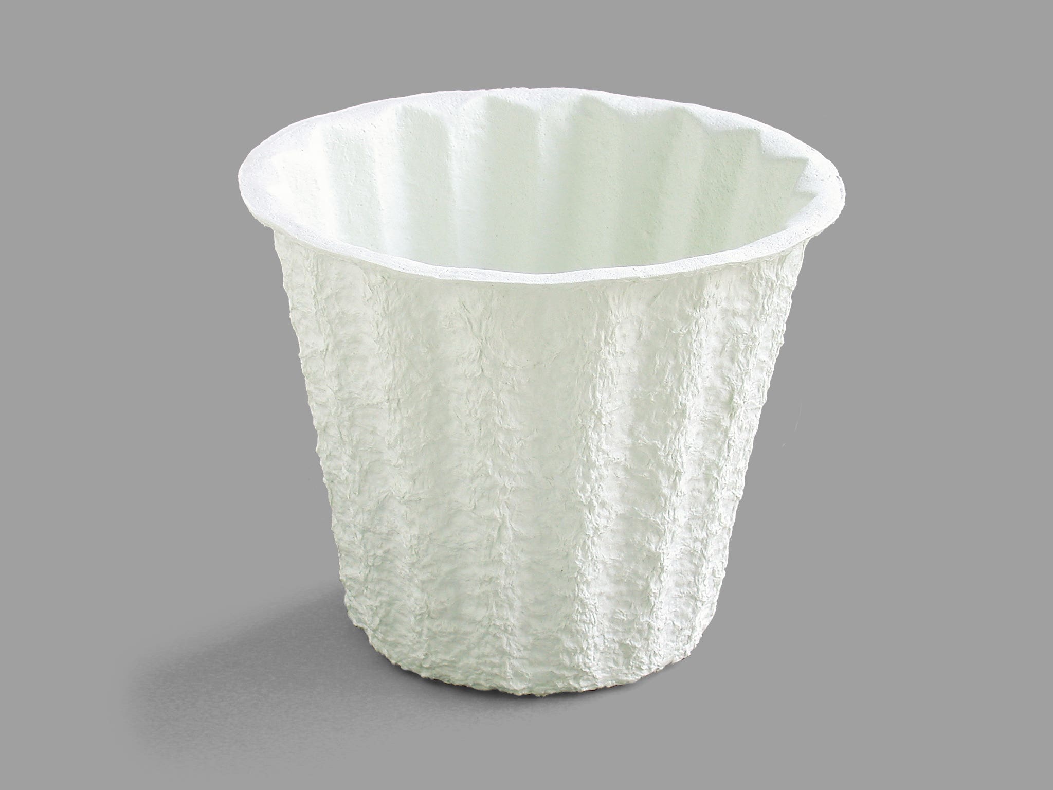 9.75 White Round Paper Mache Bucket