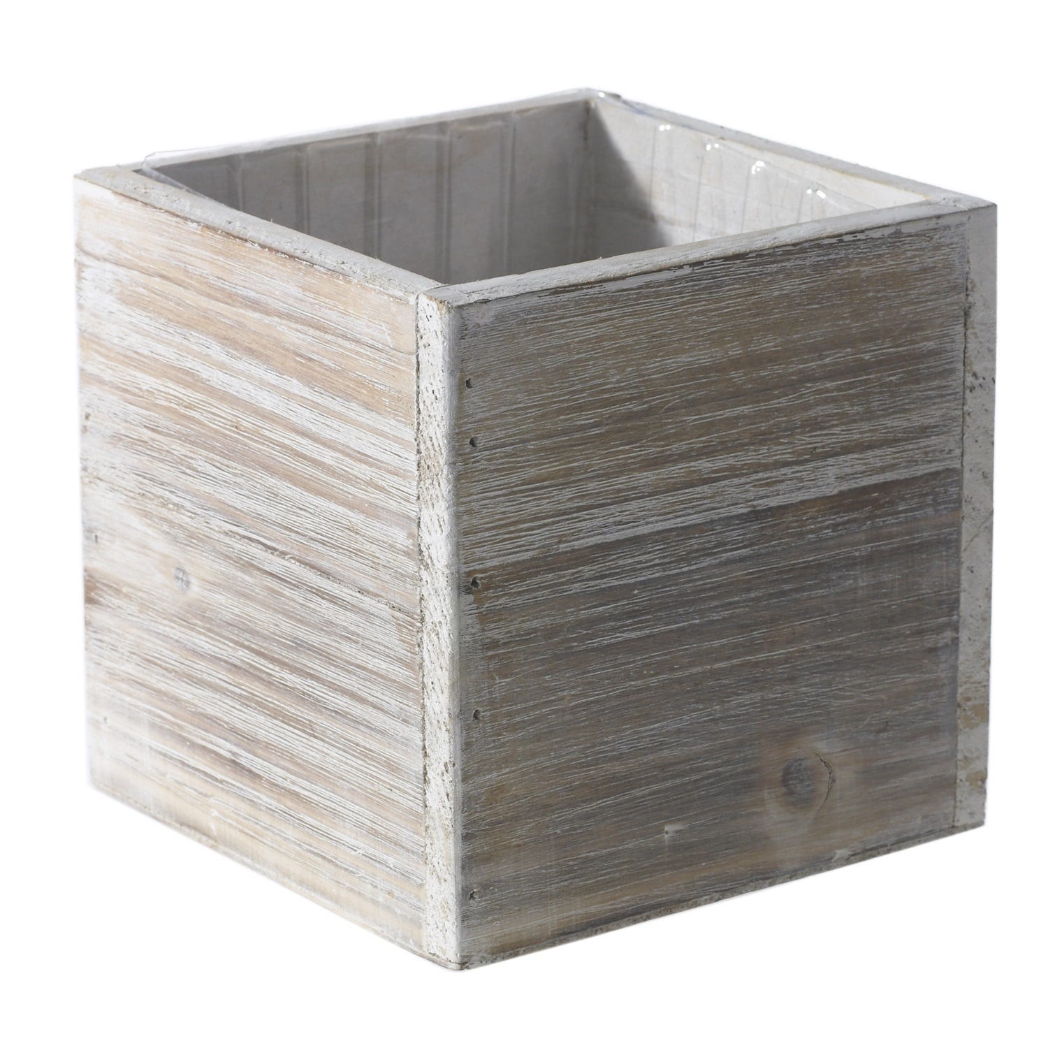 6 Woodland White Wood Cube