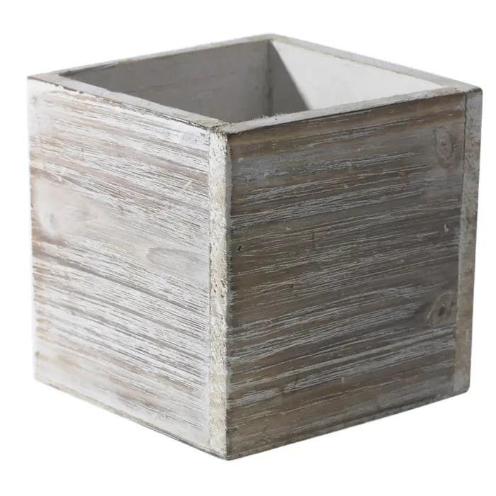 4 Woodland White Wood Cube