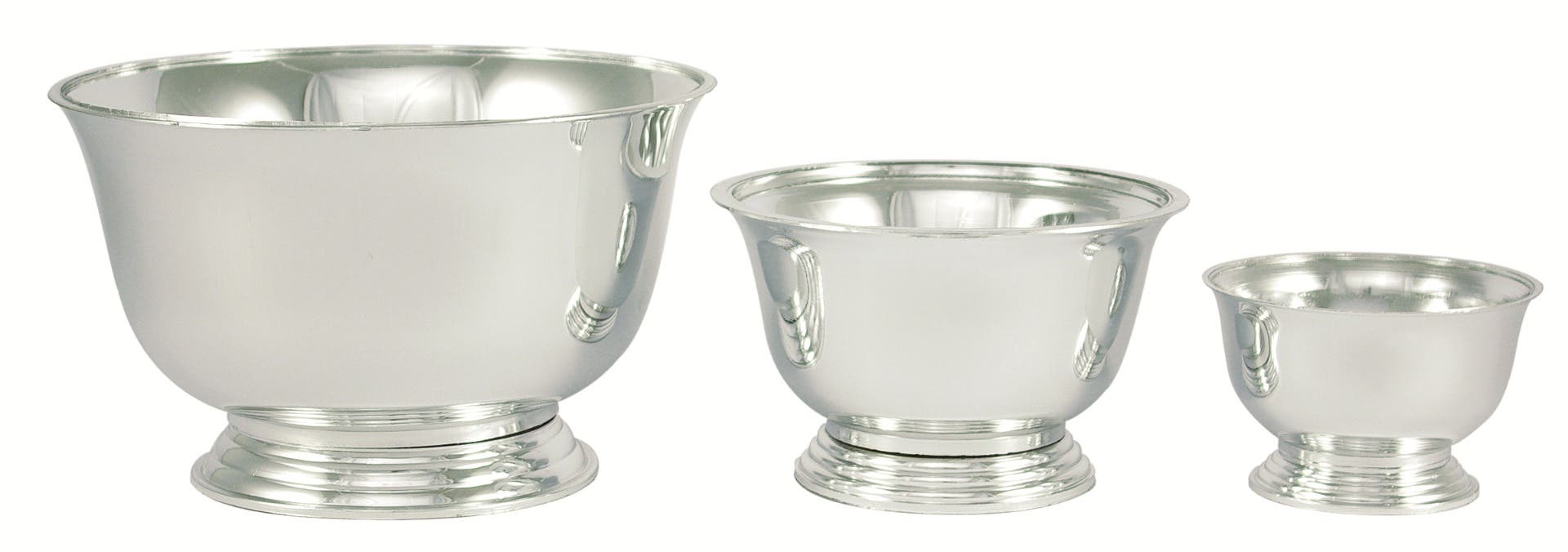 4 Medium Silver Plastic Revere Bowl