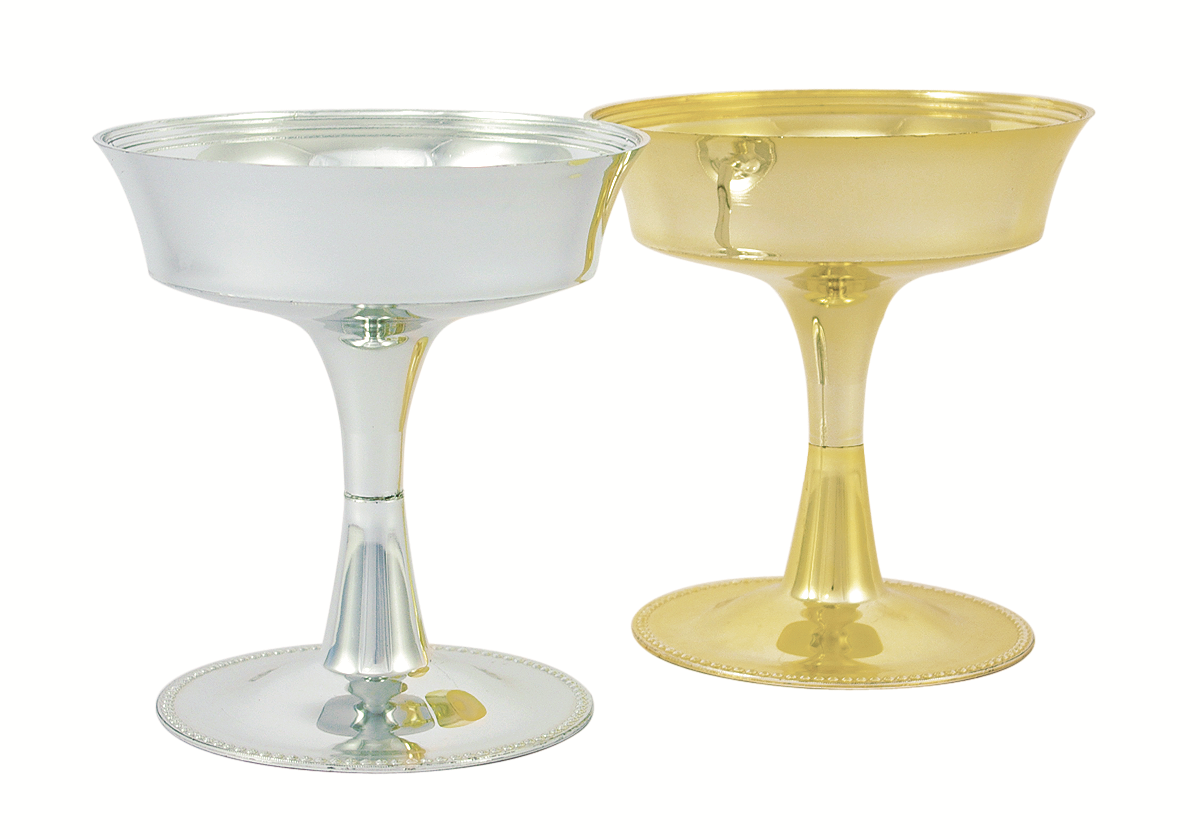 7 x 6 Gold Plastic Pedestal Compote