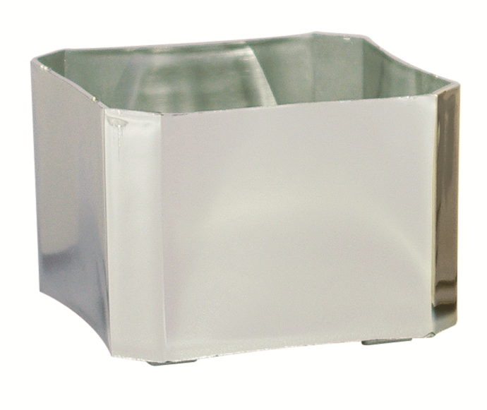 4 Silver Plastic Box Planter Cube