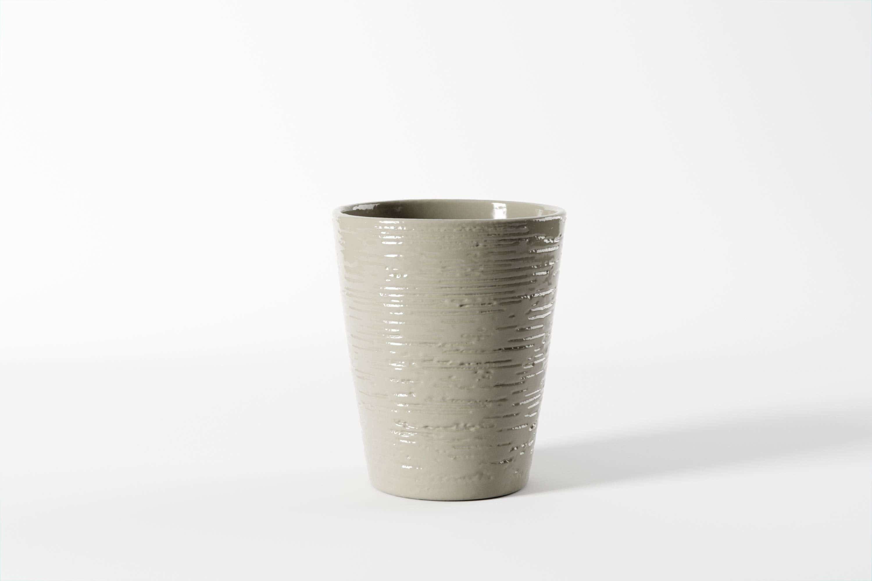 5 x 5.5 Taupe Stone Birch Ceramic Pots, 6-Case