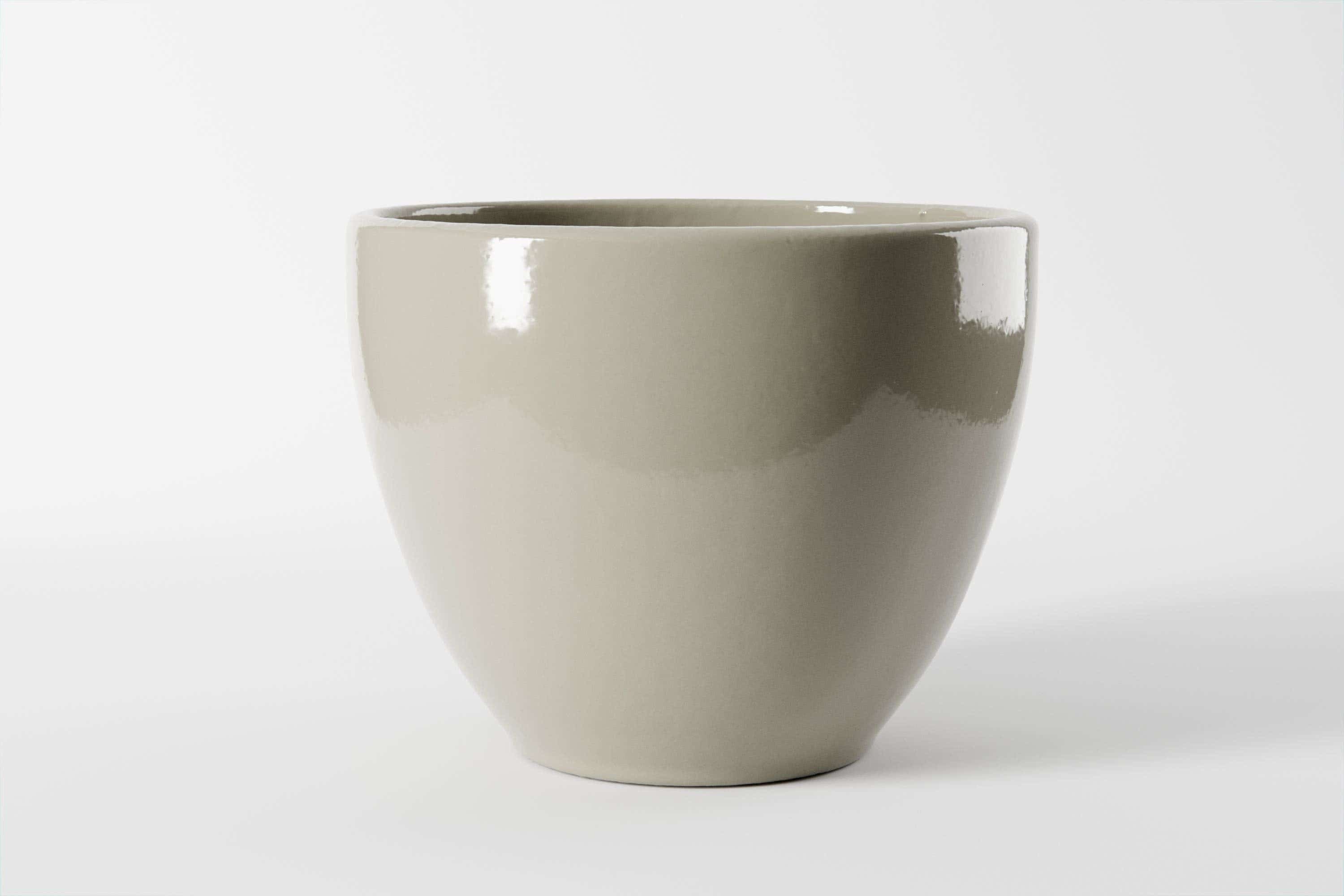 7.5 x 6" Taupe Stone Memphis Ceramic Pot