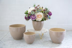 4.75 x 4 Taupe Stone Memphis Ceramic Pots, 6-Case
