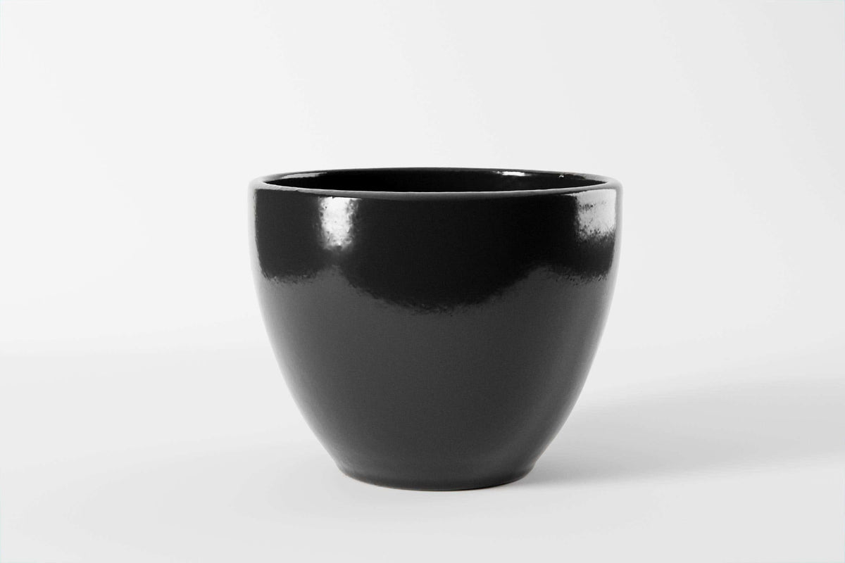 6.5 x 5.25" Black Memphis Ceramic Pot