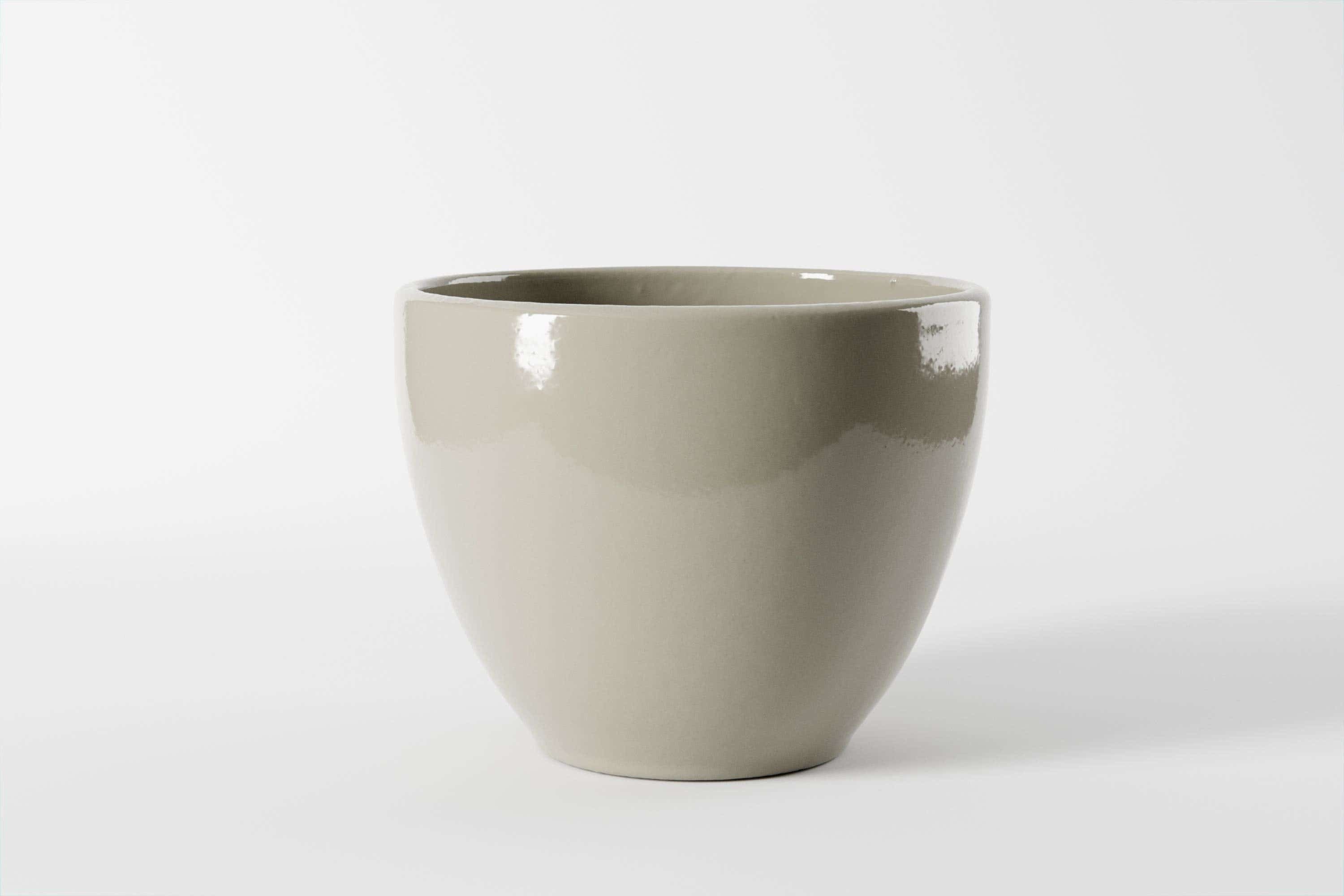 6.5 x 5.25" Taupe Stone Memphis Ceramic Pot