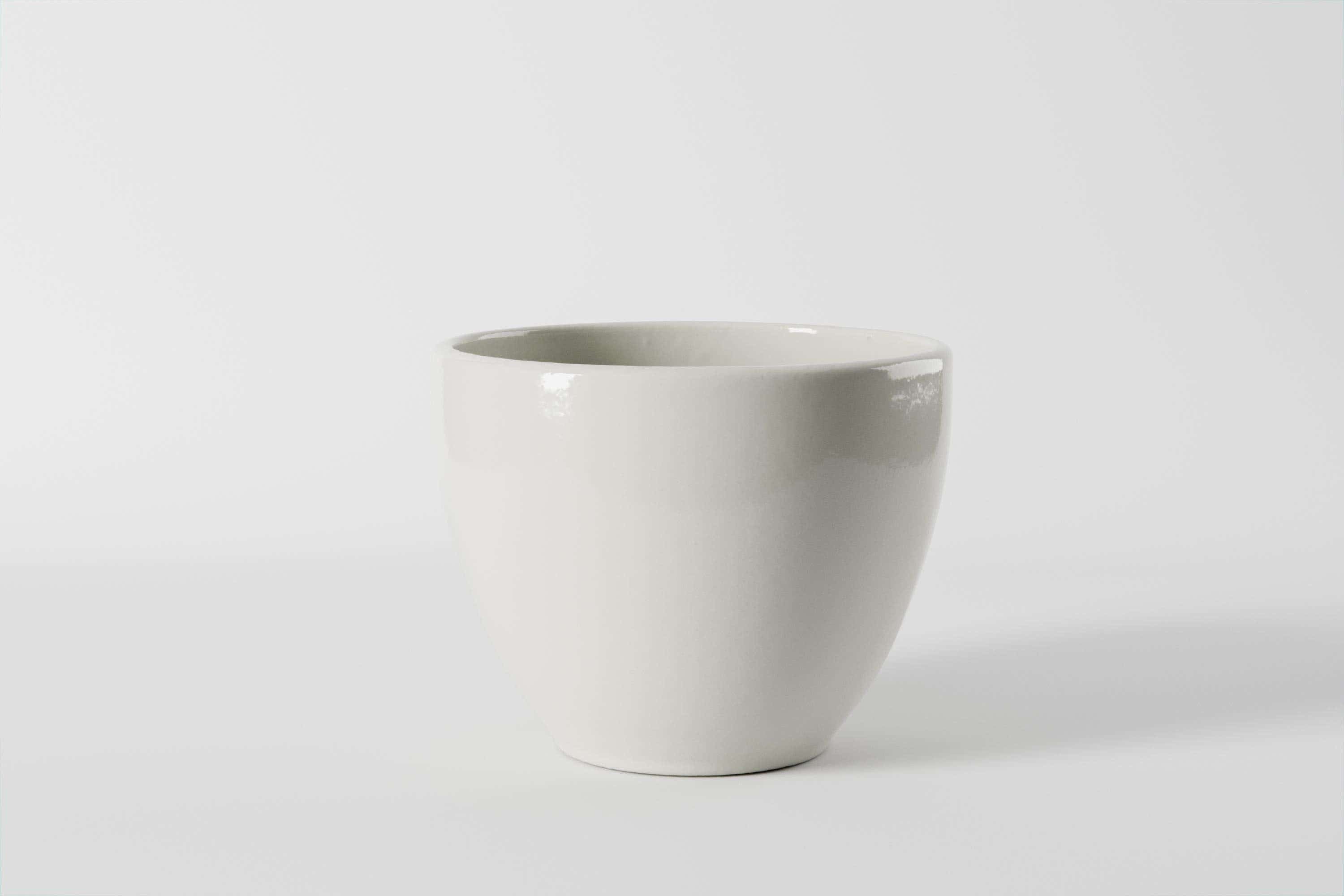 5.688 x 4.625 Warm White Memphis Ceramic Pots, 6-Case