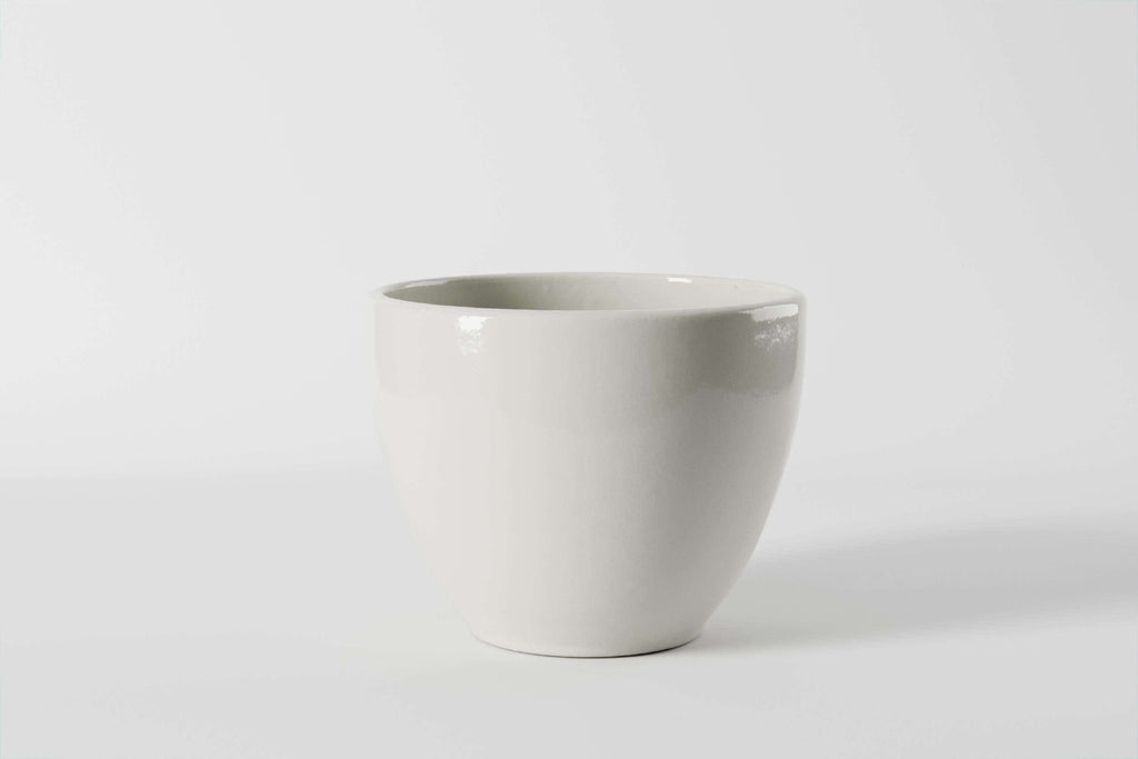 5.688 x 4.625" Warm White Memphis Ceramic Pot