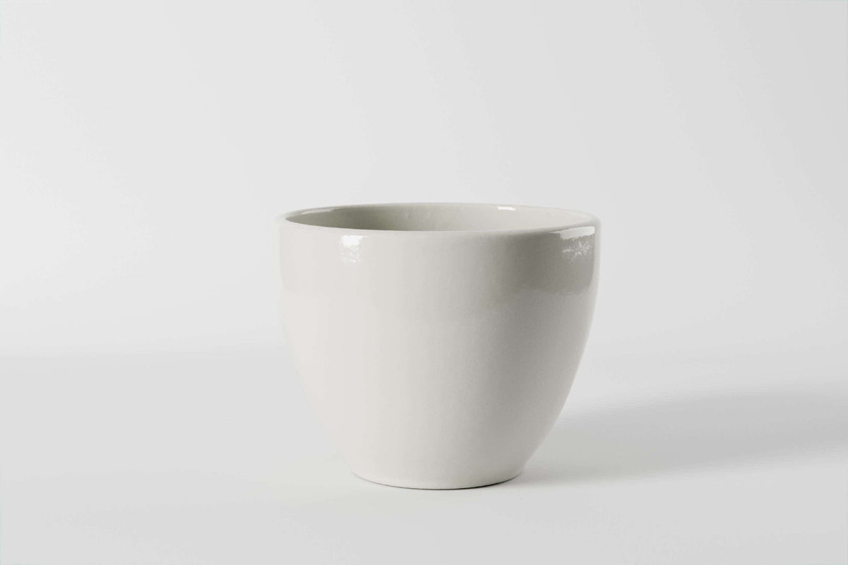 5.688 x 4.625" Warm White Memphis Ceramic Pot