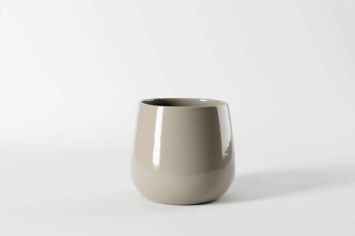 4.75 x 5.188" Taupe Stone Milan Ceramic Pot