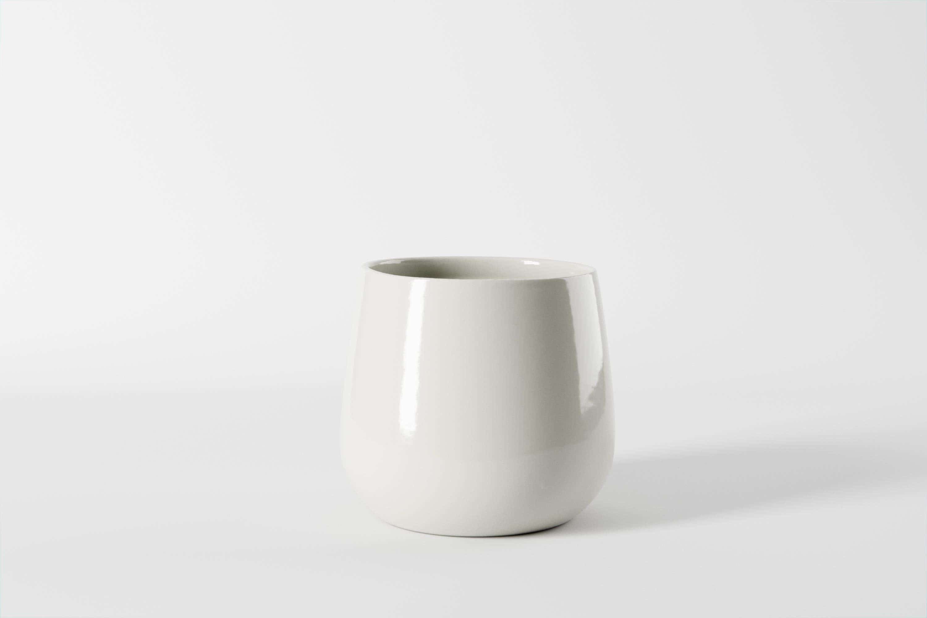 4.75 x 5.188 Warm White Milan Ceramic Pots, 6-Case