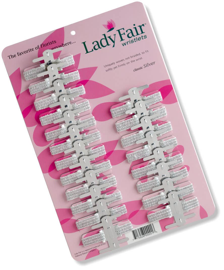 Silver Elastic Wristlets, 20-Card
