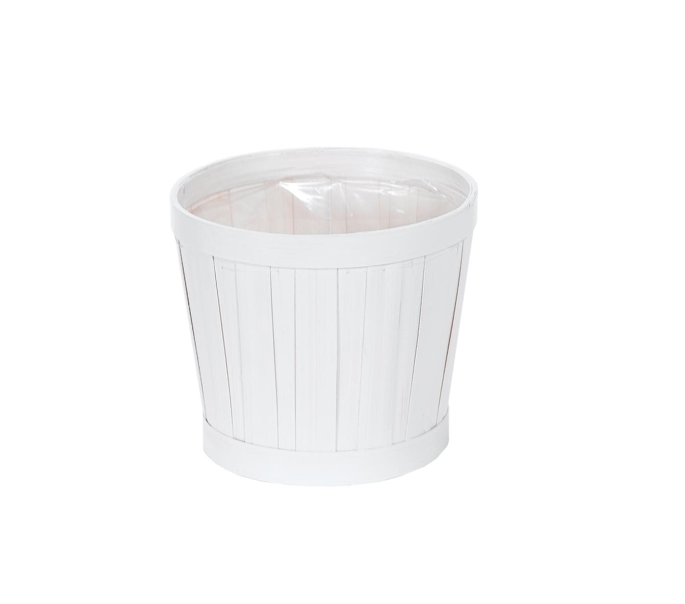 6.5 White Wash Split Wood Pot Cover