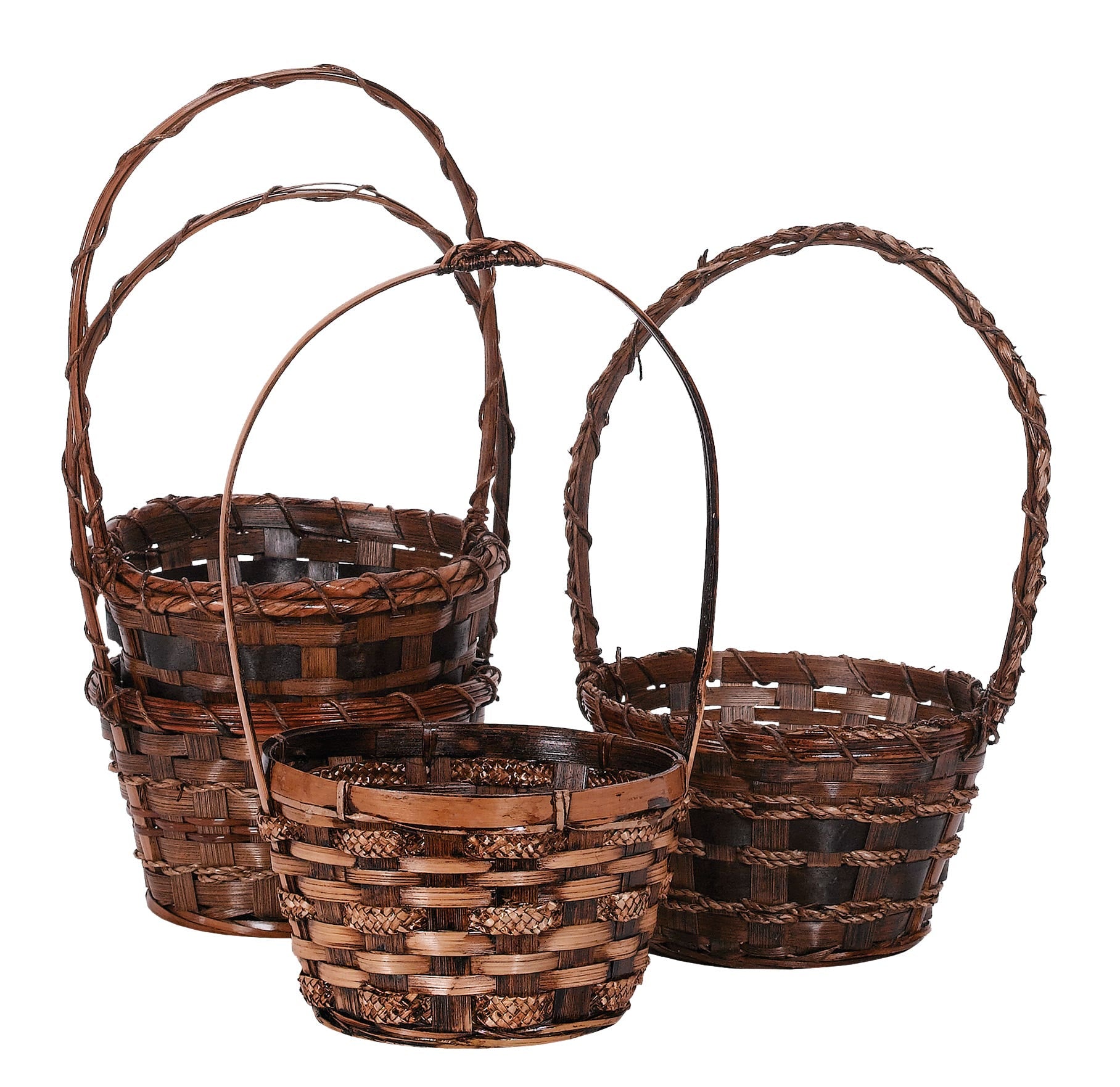 6 Round Fern and Grass Basket