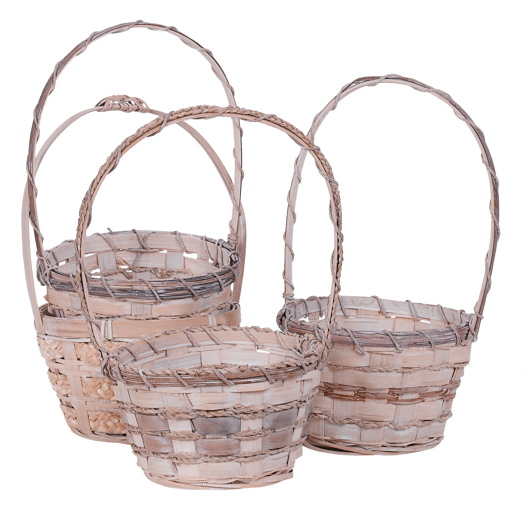 6.25 Natural Fern & Grass Basket, Asst