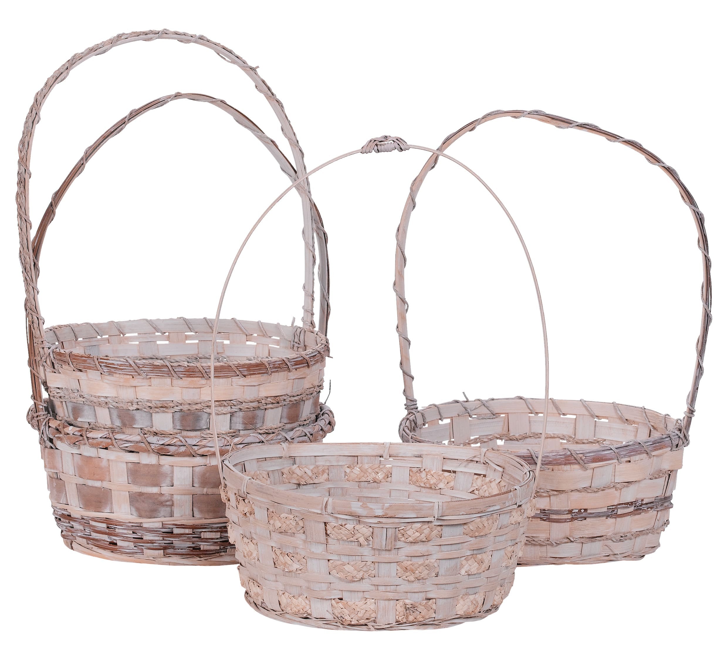 10 Fern & Grass White Basket, Assorted