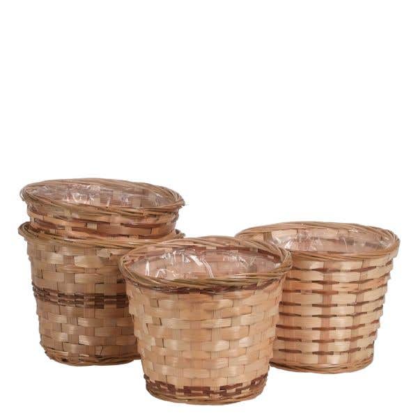 7 x 6 Bamboo and Fern Pot Cover, Asst