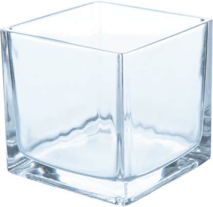 6 Clear Glass Cube